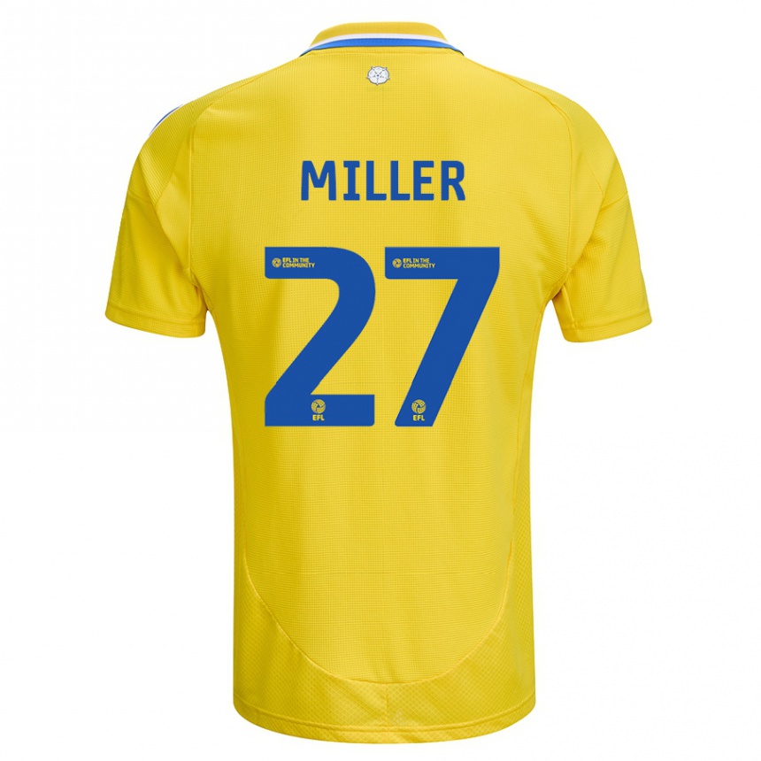 Niño Fútbol Camiseta Amari Miller #27 Amarillo Azul 2ª Equipación 2024/25 Argentina