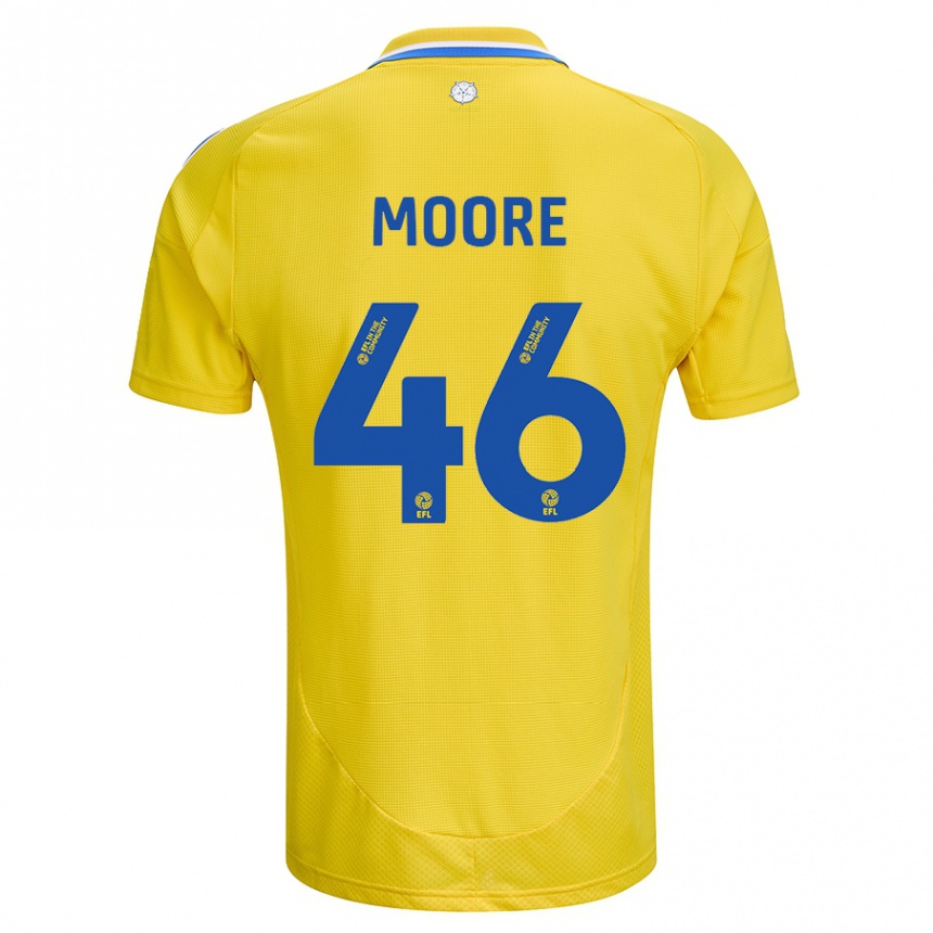 Niño Fútbol Camiseta Kris Moore #46 Amarillo Azul 2ª Equipación 2024/25 Argentina