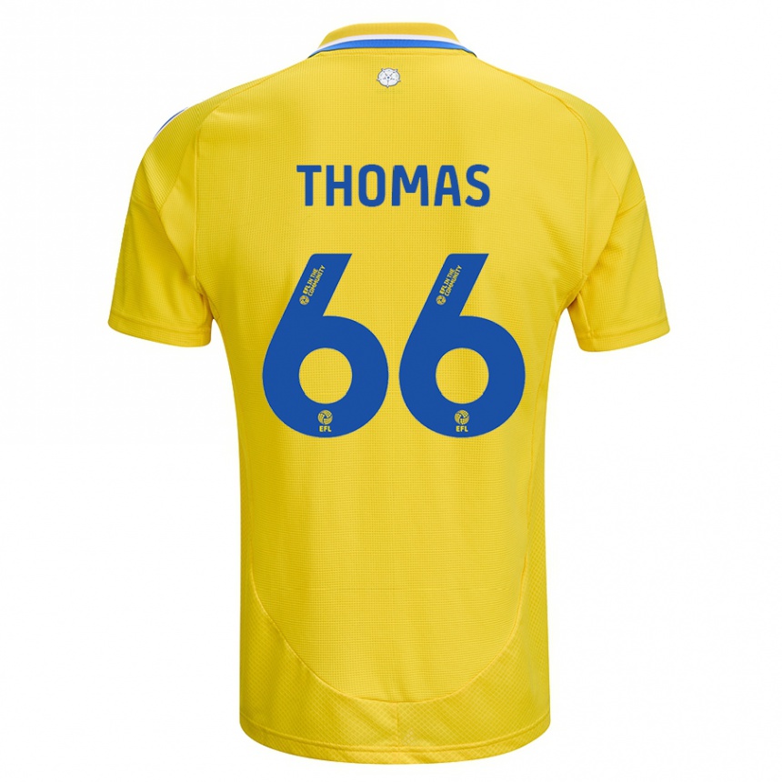 Niño Fútbol Camiseta Luca Thomas #66 Amarillo Azul 2ª Equipación 2024/25 Argentina