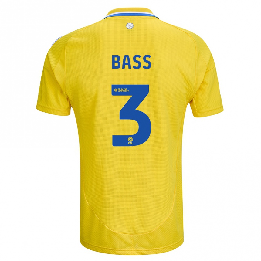 Niño Fútbol Camiseta Rebekah Bass #3 Amarillo Azul 2ª Equipación 2024/25 Argentina