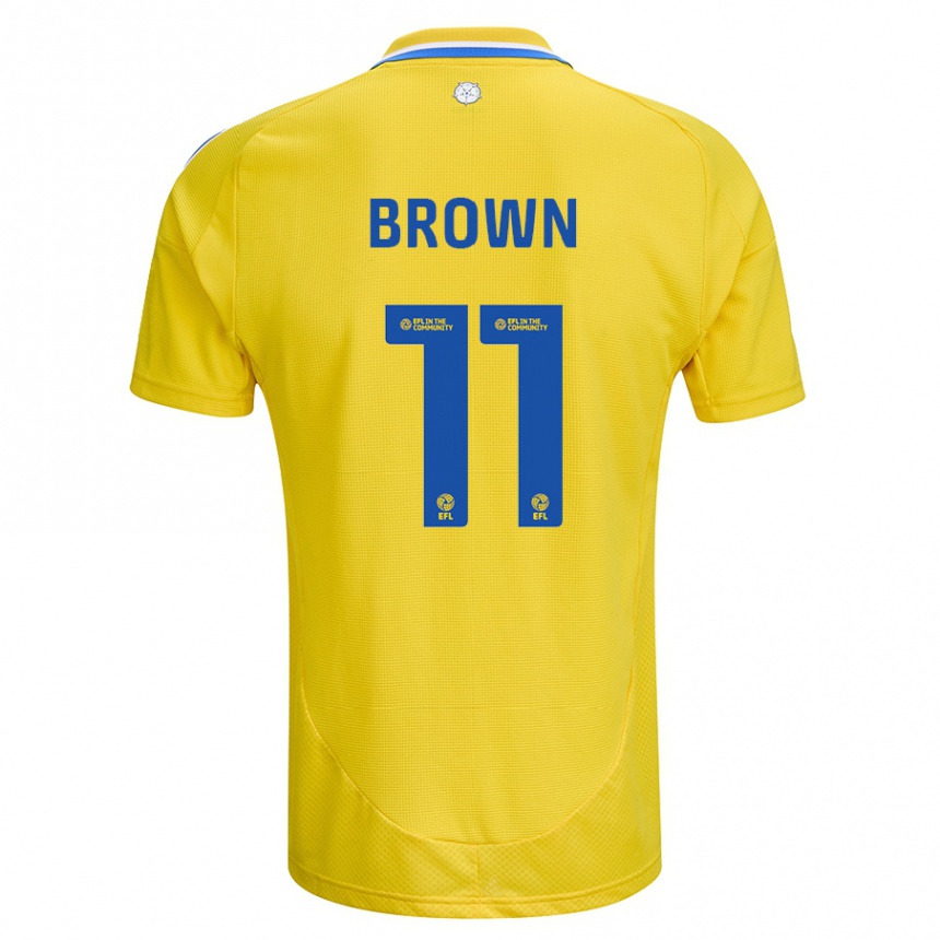 Niño Fútbol Camiseta Abbie Brown #11 Amarillo Azul 2ª Equipación 2024/25 Argentina