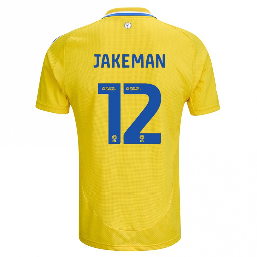 Niño Fútbol Camiseta Harriet Jakeman #12 Amarillo Azul 2ª Equipación 2024/25 Argentina