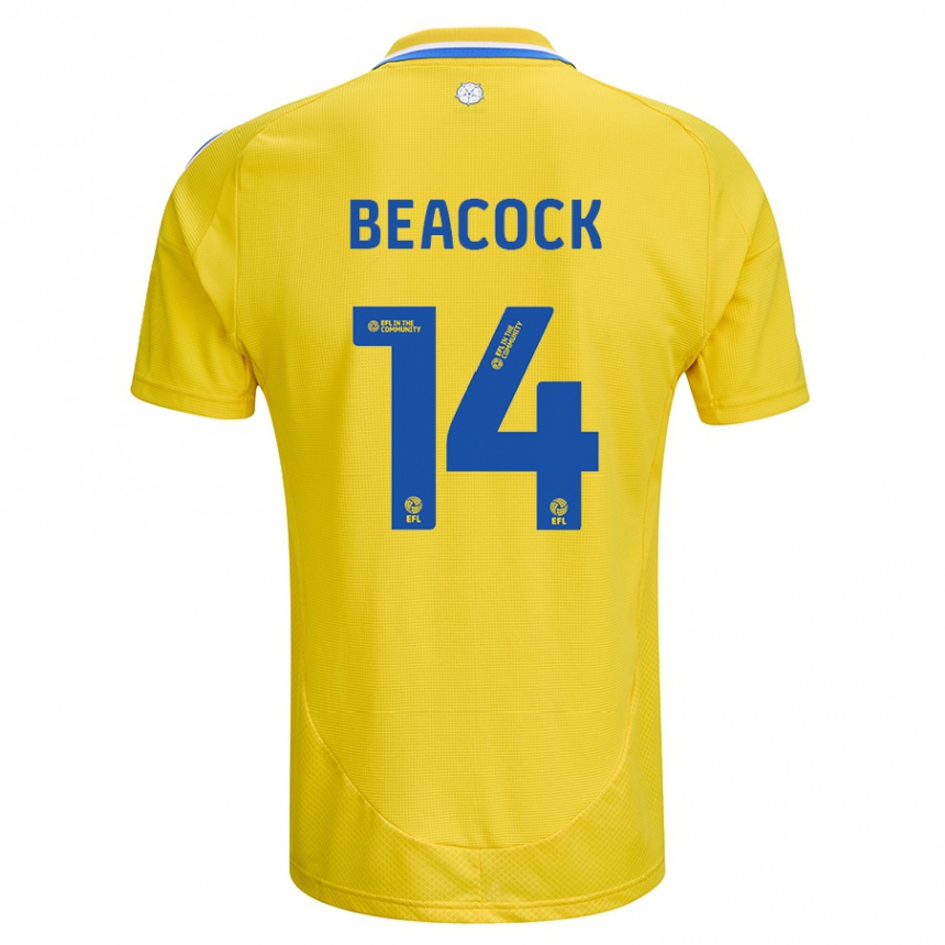 Niño Fútbol Camiseta Molly Beacock #14 Amarillo Azul 2ª Equipación 2024/25 Argentina