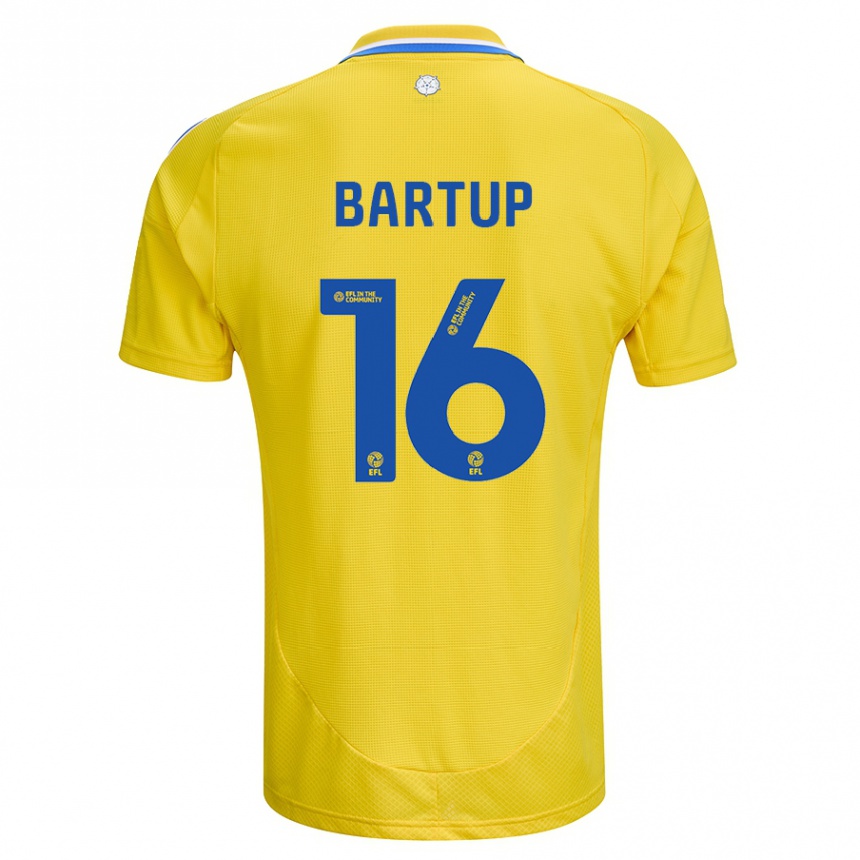 Niño Fútbol Camiseta Laura Bartup #16 Amarillo Azul 2ª Equipación 2024/25 Argentina