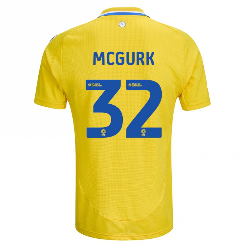 Niño Fútbol Camiseta Sean Mcgurk #32 Amarillo Azul 2ª Equipación 2024/25 Argentina