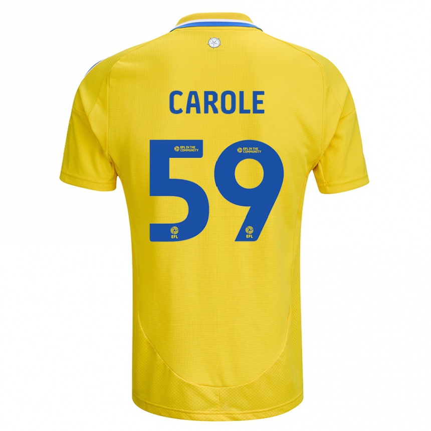 Niño Fútbol Camiseta Keenan Carole #59 Amarillo Azul 2ª Equipación 2024/25 Argentina