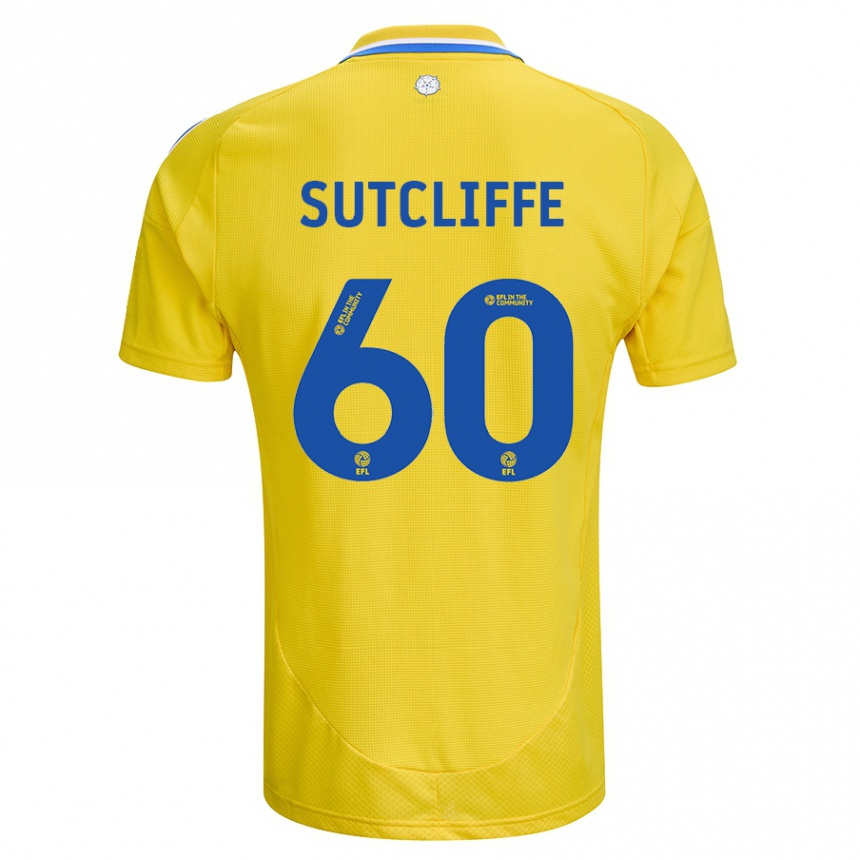 Niño Fútbol Camiseta Harvey Sutcliffe #60 Amarillo Azul 2ª Equipación 2024/25 Argentina