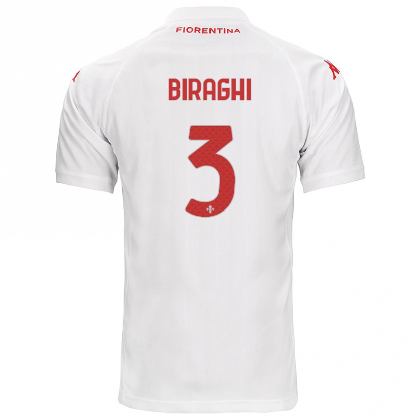 Niño Fútbol Camiseta Cristiano Biraghi #3 Blanco 2ª Equipación 2024/25 Argentina