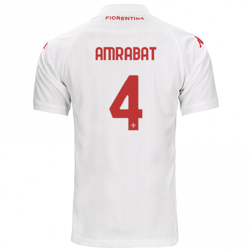 Niño Fútbol Camiseta Sofyan Amrabat #4 Blanco 2ª Equipación 2024/25 Argentina