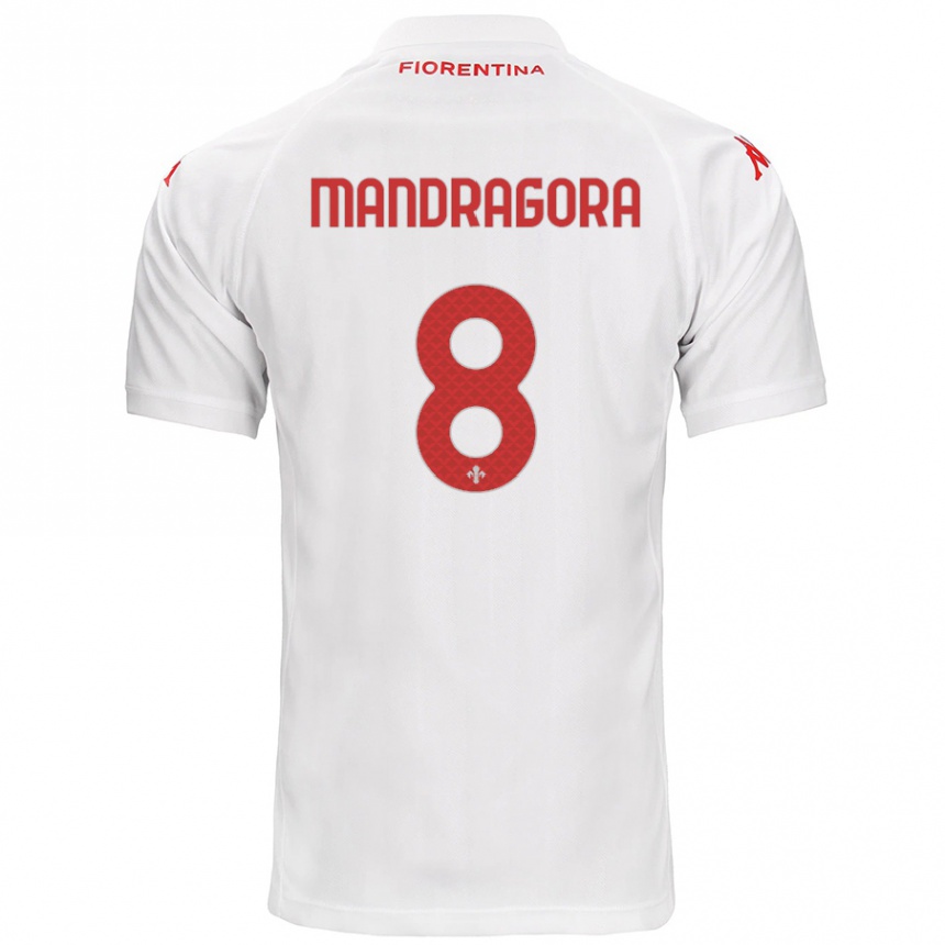 Niño Fútbol Camiseta Rolando Mandragora #8 Blanco 2ª Equipación 2024/25 Argentina