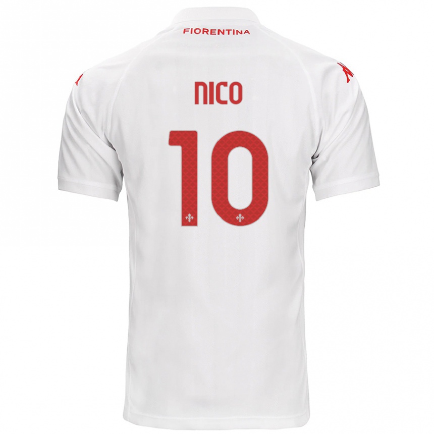 Niño Fútbol Camiseta Nicolás González #10 Blanco 2ª Equipación 2024/25 Argentina