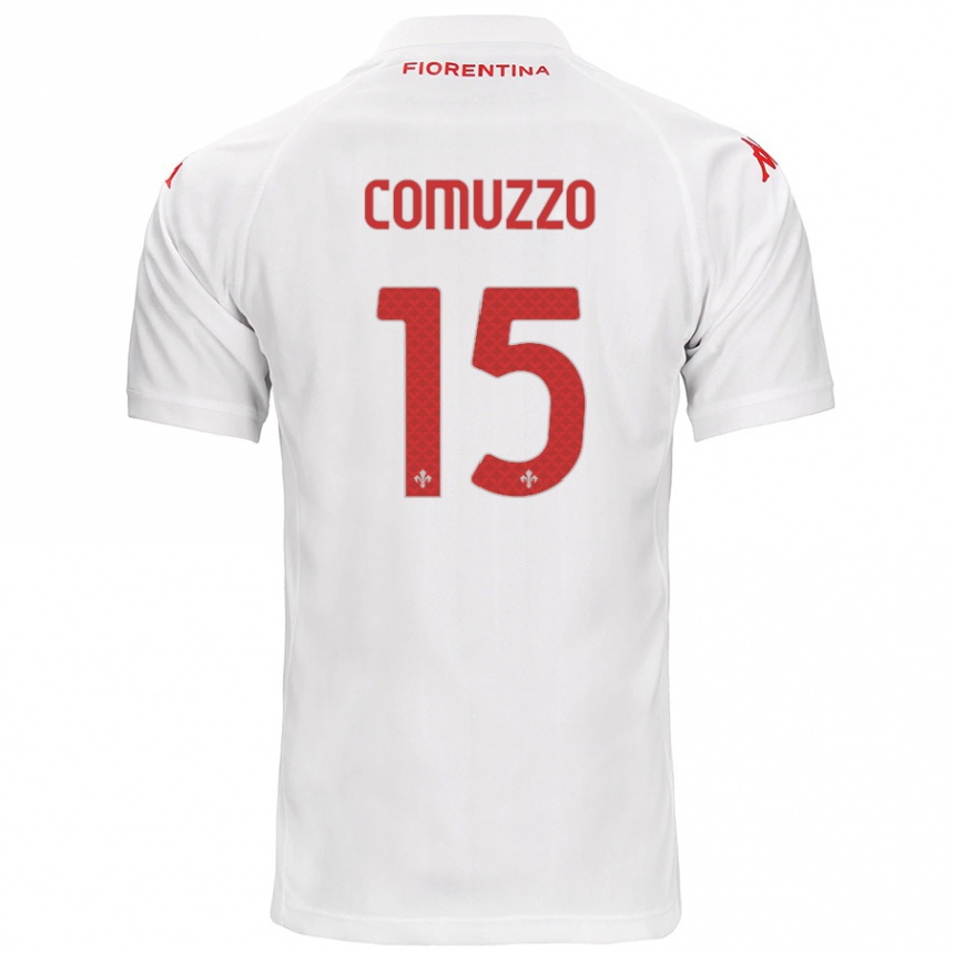 Niño Fútbol Camiseta Pietro Comuzzo #15 Blanco 2ª Equipación 2024/25 Argentina