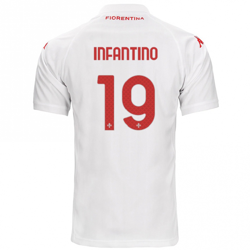 Niño Fútbol Camiseta Gino Infantino #19 Blanco 2ª Equipación 2024/25 Argentina