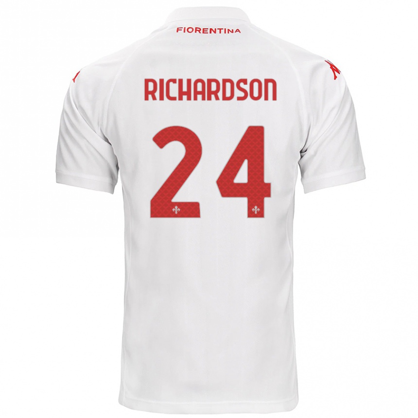 Niño Fútbol Camiseta Amir Richardson #24 Blanco 2ª Equipación 2024/25 Argentina