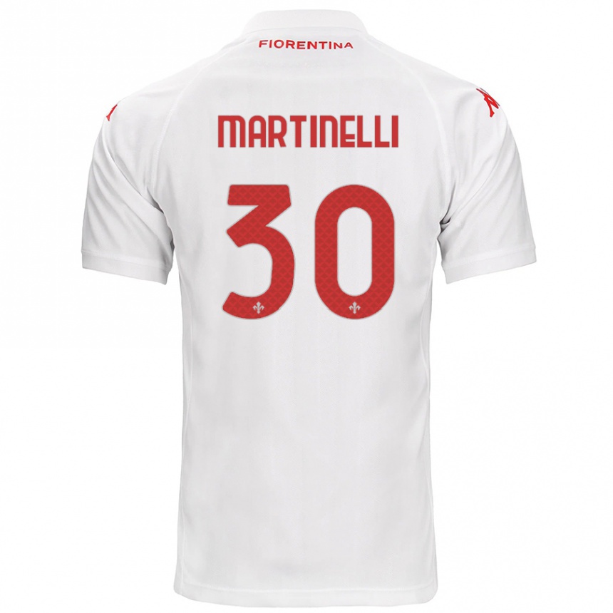 Niño Fútbol Camiseta Tommaso Martinelli #30 Blanco 2ª Equipación 2024/25 Argentina