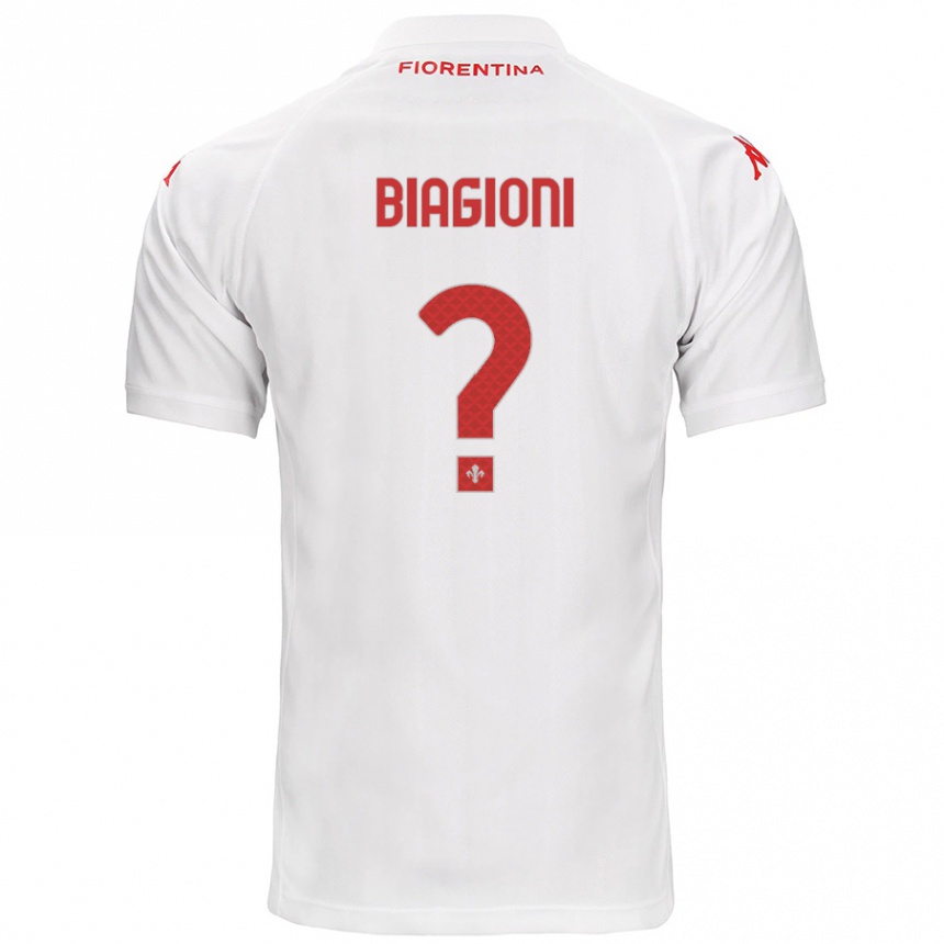 Niño Fútbol Camiseta Lorenzo Biagioni #0 Blanco 2ª Equipación 2024/25 Argentina