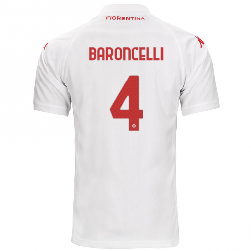 Niño Fútbol Camiseta Leonardo Baroncelli #4 Blanco 2ª Equipación 2024/25 Argentina