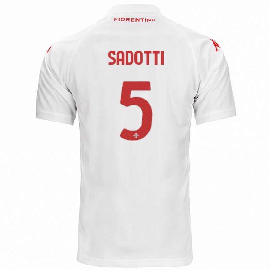 Niño Fútbol Camiseta Edoardo Sadotti #5 Blanco 2ª Equipación 2024/25 Argentina