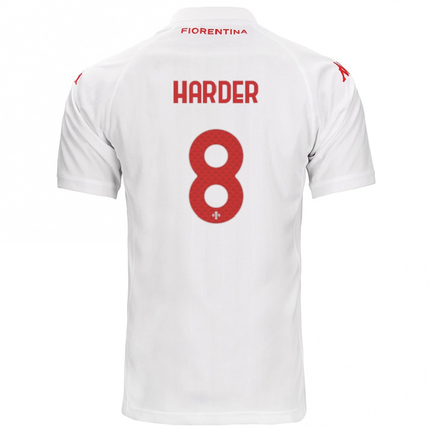 Niño Fútbol Camiseta Jonas Harder #8 Blanco 2ª Equipación 2024/25 Argentina