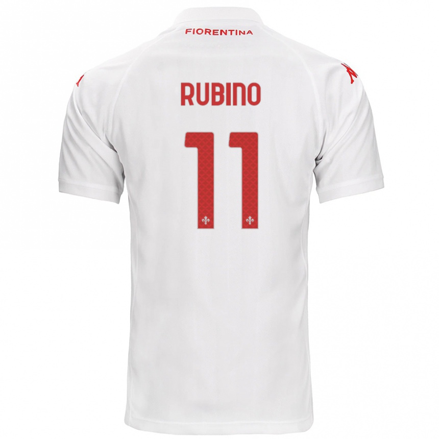 Niño Fútbol Camiseta Tommaso Rubino #11 Blanco 2ª Equipación 2024/25 Argentina