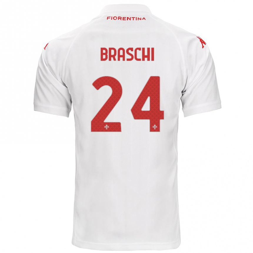 Niño Fútbol Camiseta Riccardo Braschi #24 Blanco 2ª Equipación 2024/25 Argentina