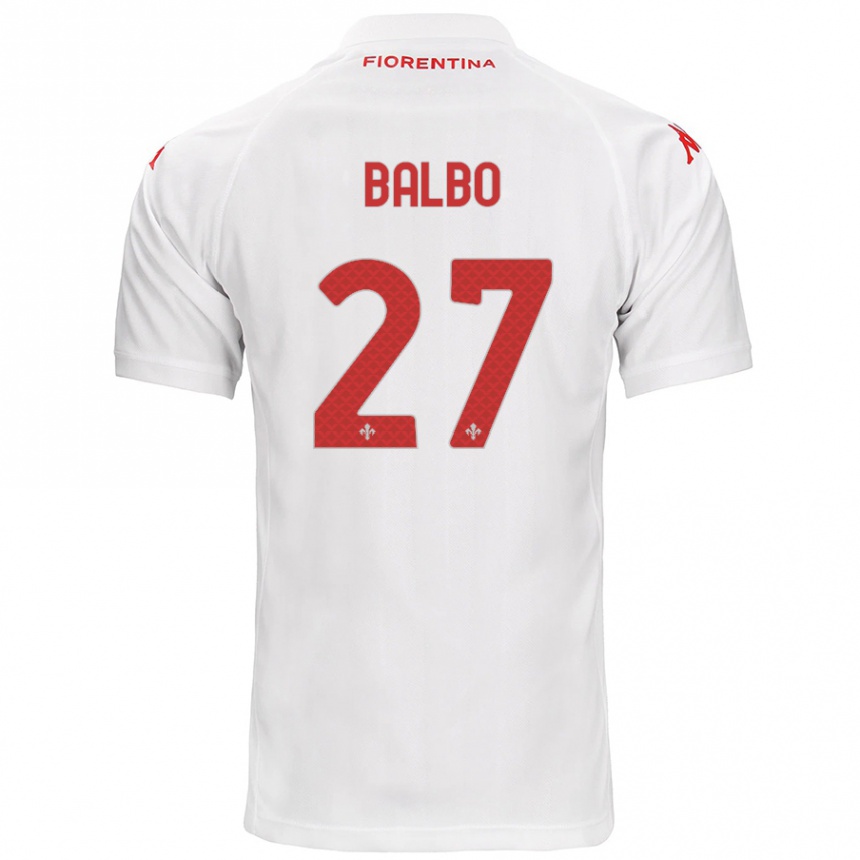 Niño Fútbol Camiseta Luis Balbo #27 Blanco 2ª Equipación 2024/25 Argentina