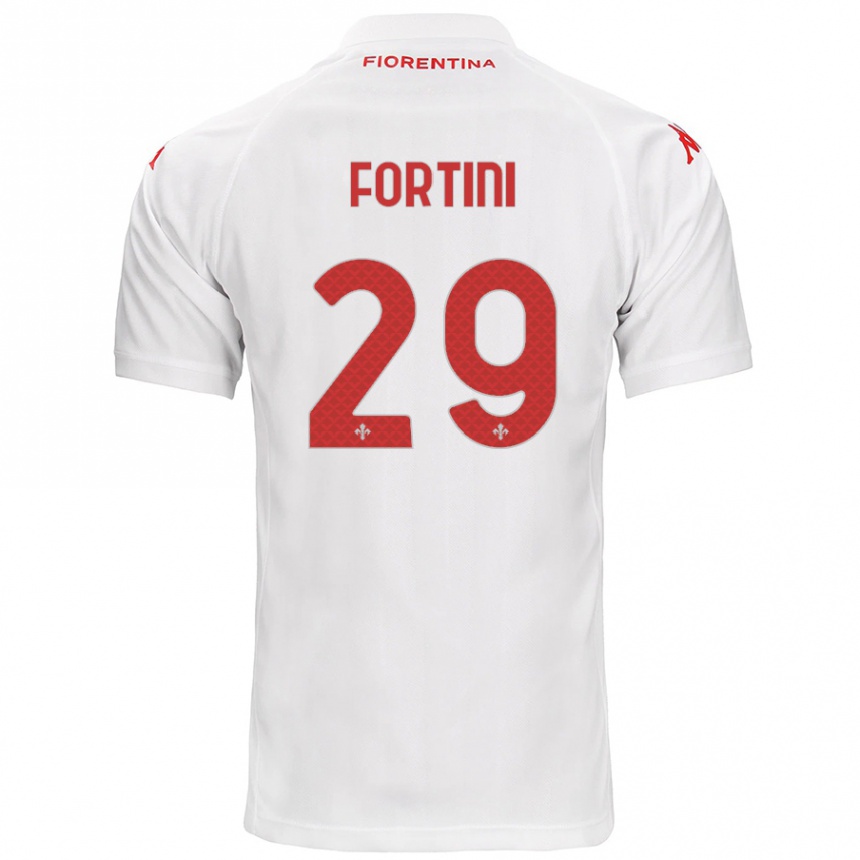 Niño Fútbol Camiseta Niccolò Fortini #29 Blanco 2ª Equipación 2024/25 Argentina