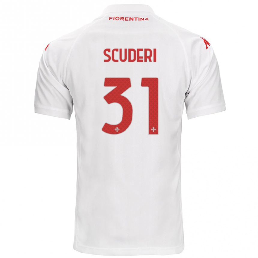 Niño Fútbol Camiseta Giulio Scuderi #31 Blanco 2ª Equipación 2024/25 Argentina