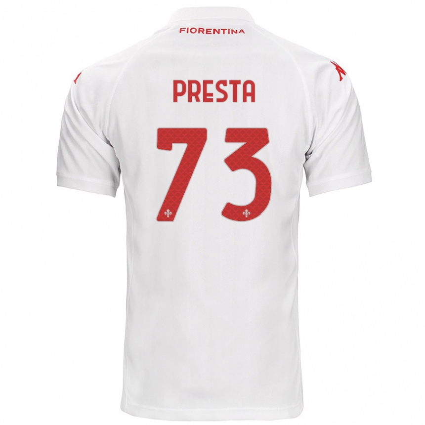 Niño Fútbol Camiseta Francesco Presta #73 Blanco 2ª Equipación 2024/25 Argentina