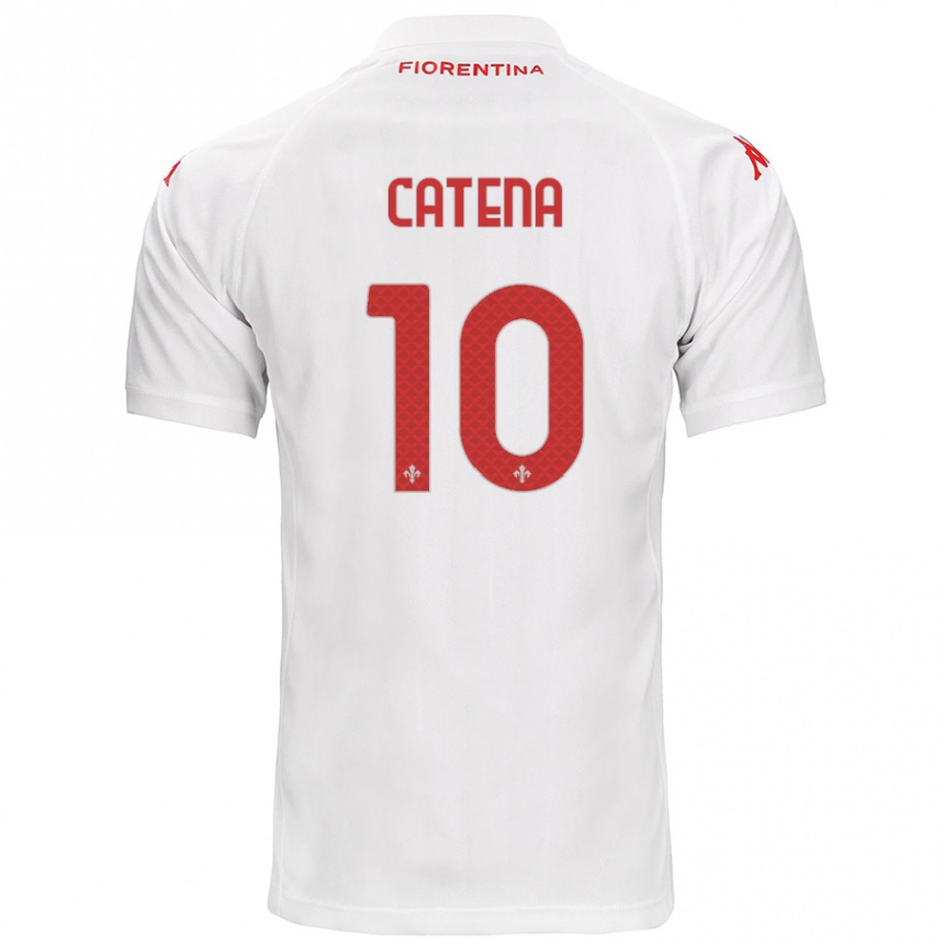 Niño Fútbol Camiseta Michaela Catena #10 Blanco 2ª Equipación 2024/25 Argentina