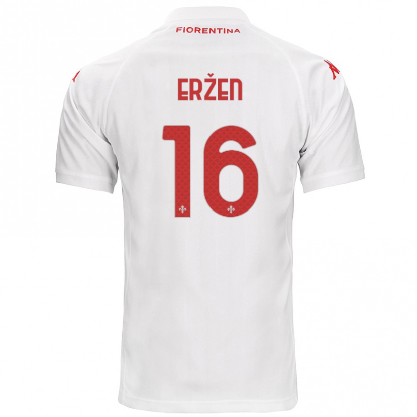 Niño Fútbol Camiseta Kaja Erzen #16 Blanco 2ª Equipación 2024/25 Argentina