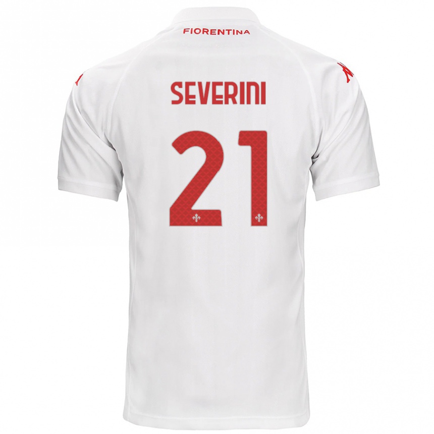 Niño Fútbol Camiseta Emma Severini #21 Blanco 2ª Equipación 2024/25 Argentina