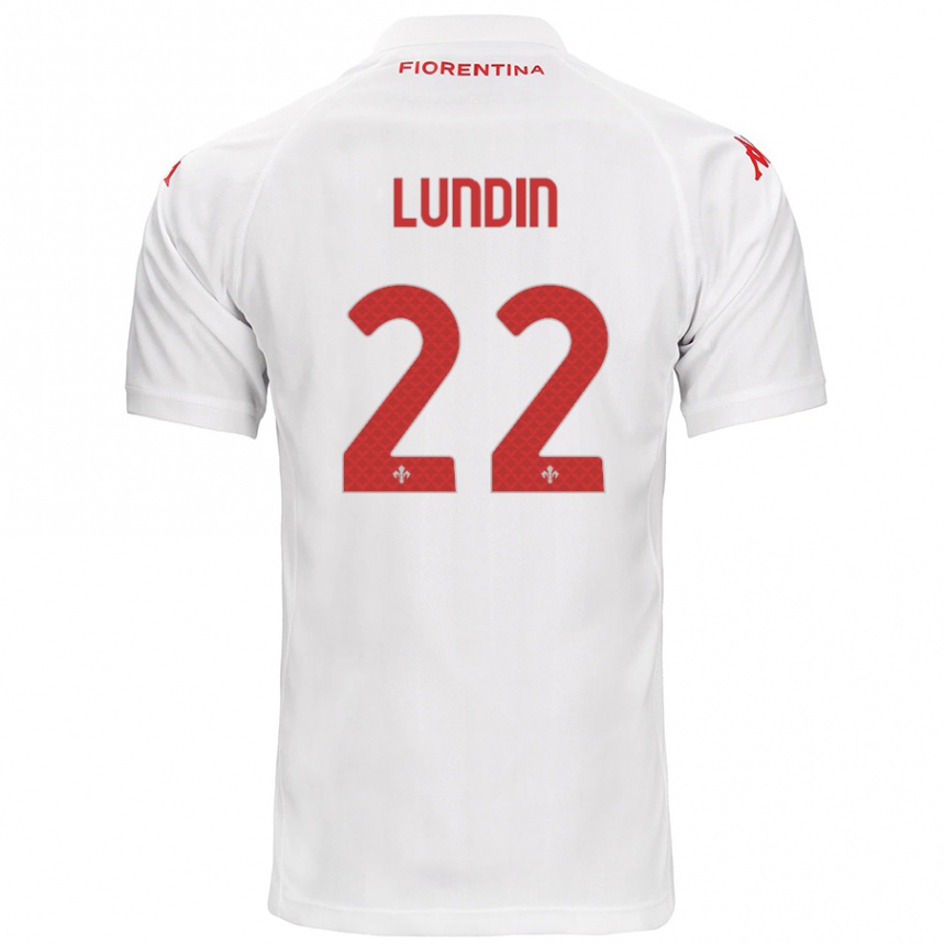 Niño Fútbol Camiseta Karin Lundin #22 Blanco 2ª Equipación 2024/25 Argentina