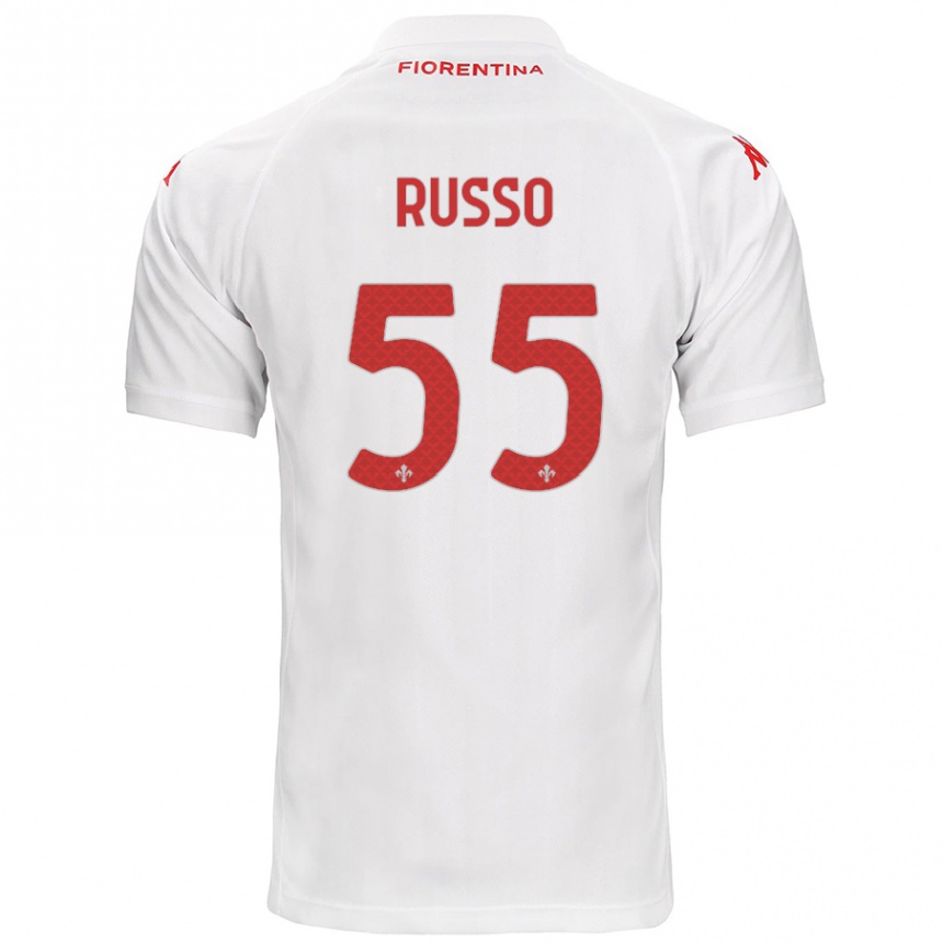 Niño Fútbol Camiseta Federica Russo #55 Blanco 2ª Equipación 2024/25 Argentina