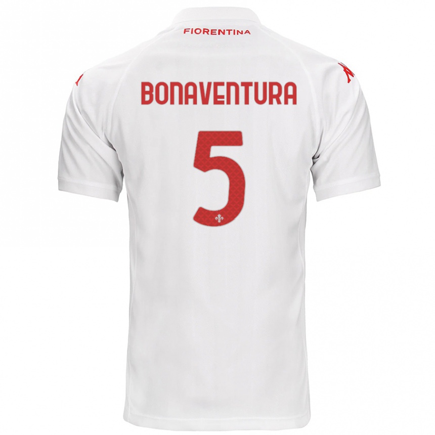 Niño Fútbol Camiseta Giacomo Bonaventura #5 Blanco 2ª Equipación 2024/25 Argentina