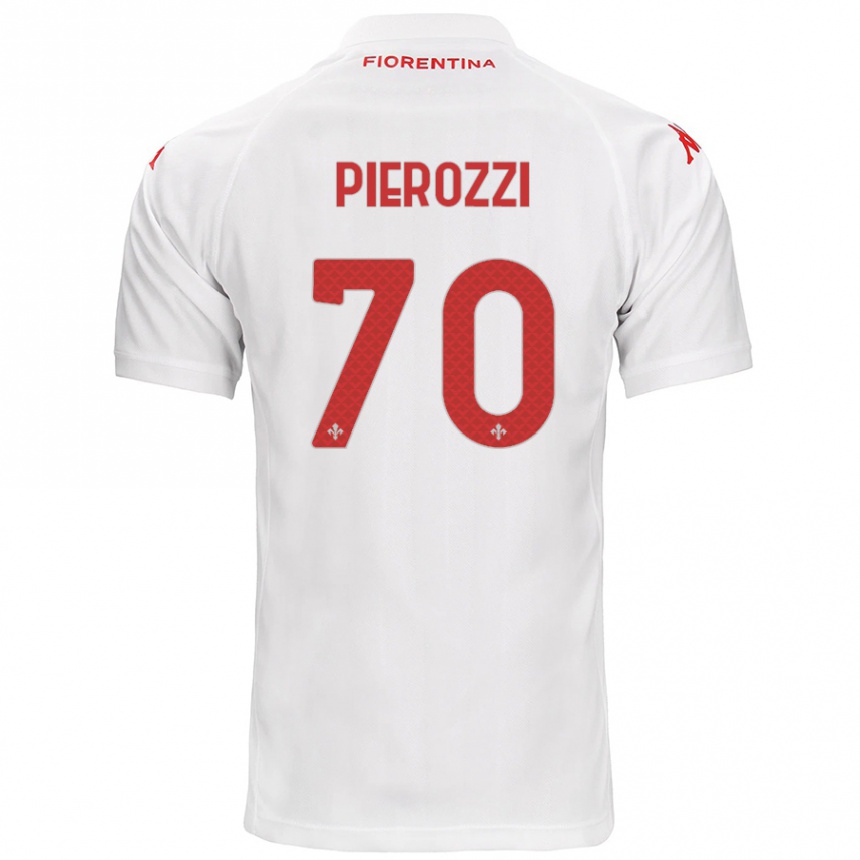 Niño Fútbol Camiseta Niccolò Pierozzi #70 Blanco 2ª Equipación 2024/25 Argentina