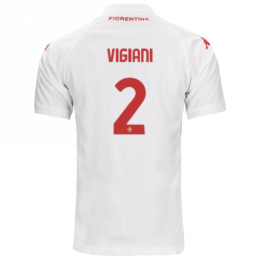 Niño Fútbol Camiseta Lorenzo Vigiani #2 Blanco 2ª Equipación 2024/25 Argentina