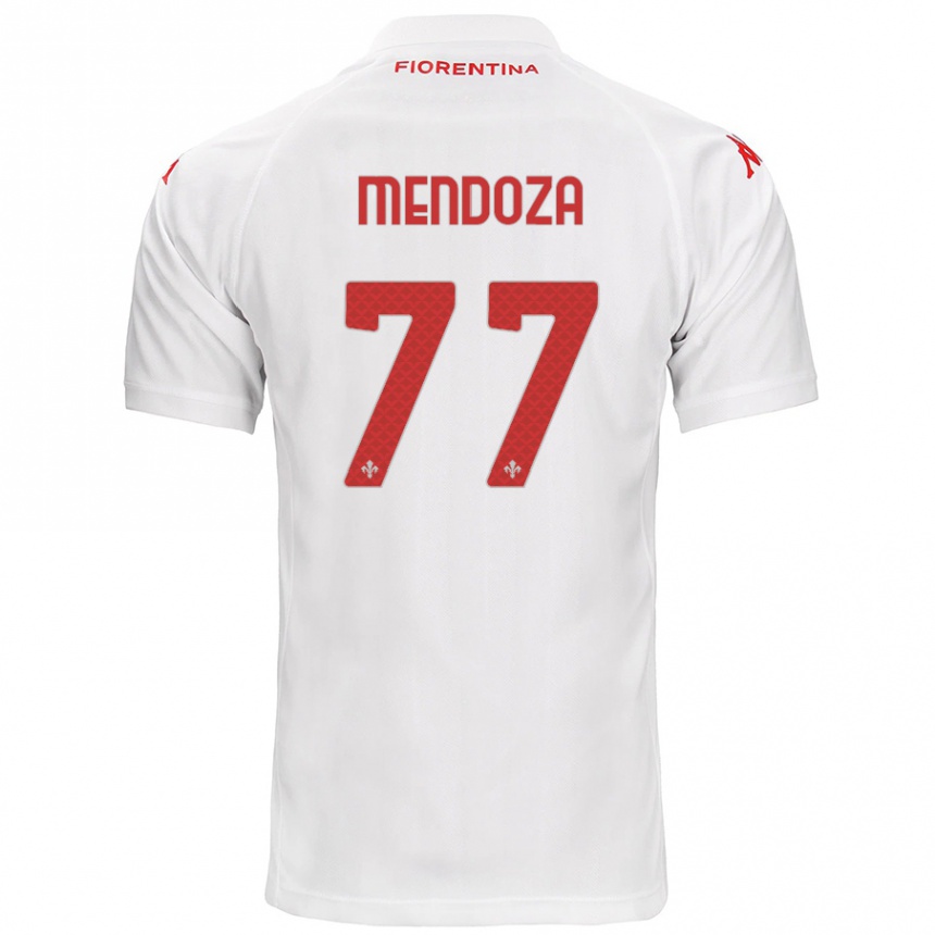 Niño Fútbol Camiseta William Mendoza #77 Blanco 2ª Equipación 2024/25 Argentina