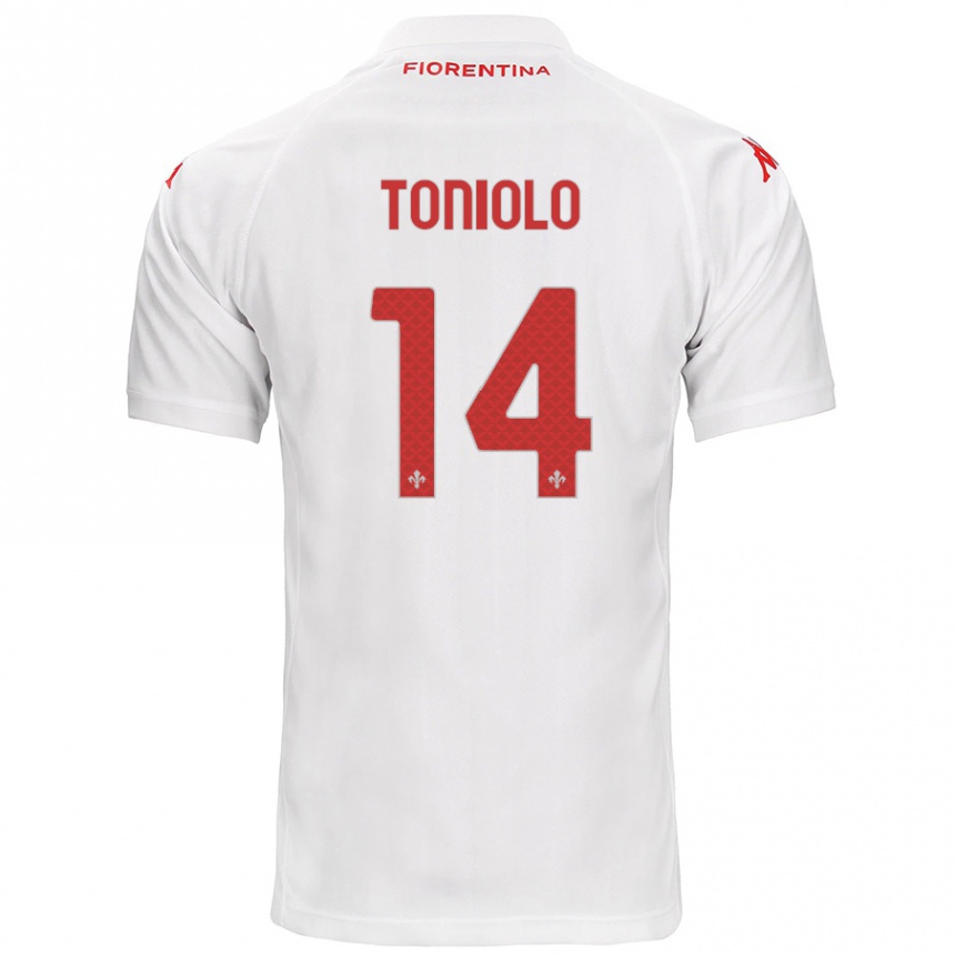 Niño Fútbol Camiseta Martina Toniolo #14 Blanco 2ª Equipación 2024/25 Argentina