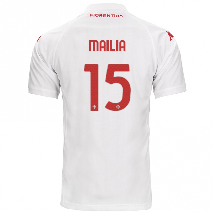 Niño Fútbol Camiseta Siria Mailia #15 Blanco 2ª Equipación 2024/25 Argentina