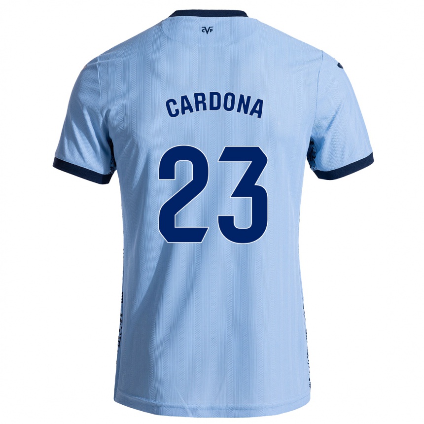 Niño Fútbol Camiseta Sergi Cardona #23 Azul Cielo 2ª Equipación 2024/25 Argentina