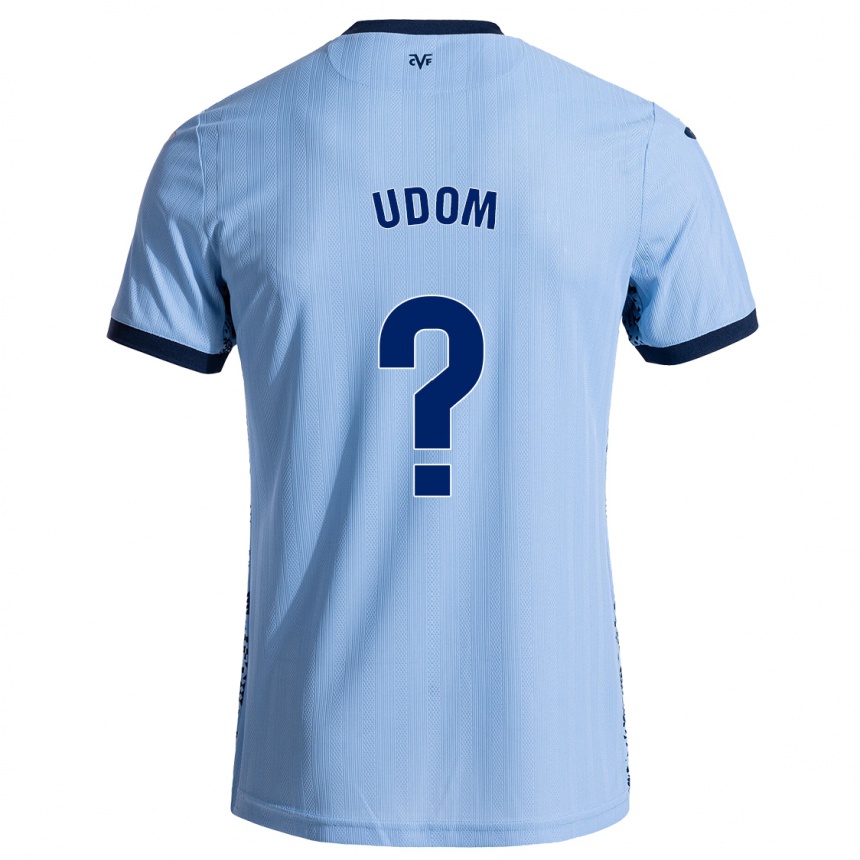 Niño Fútbol Camiseta Ekerette Udom #0 Azul Cielo 2ª Equipación 2024/25 Argentina