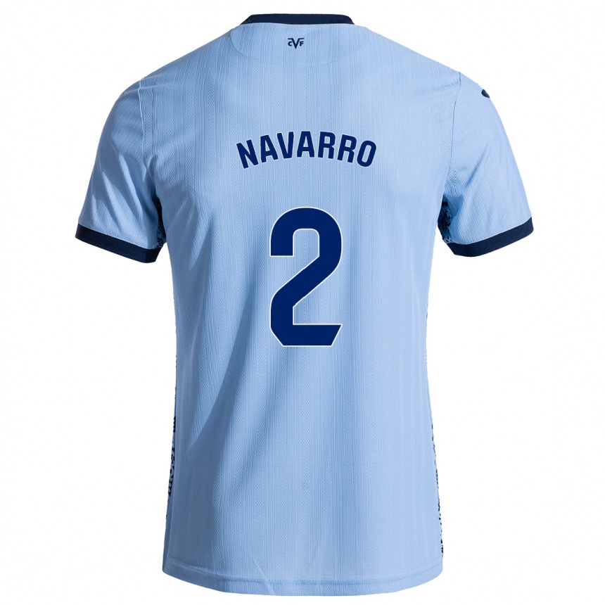 Niño Fútbol Camiseta Pau Navarro #2 Azul Cielo 2ª Equipación 2024/25 Argentina