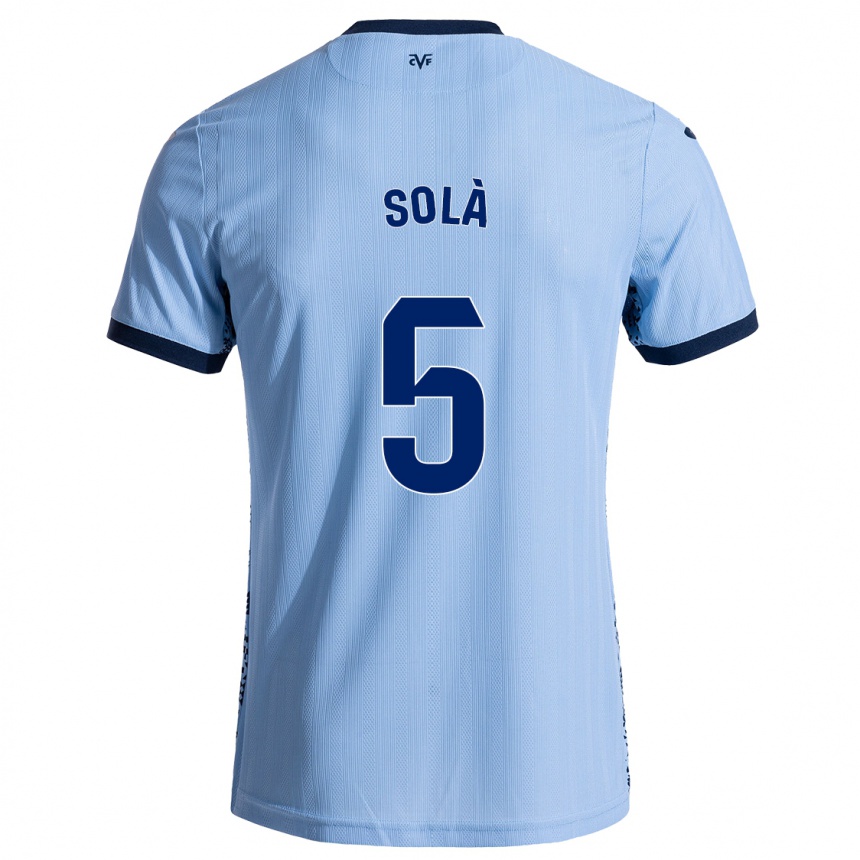 Niño Fútbol Camiseta Arnau Solà #5 Azul Cielo 2ª Equipación 2024/25 Argentina