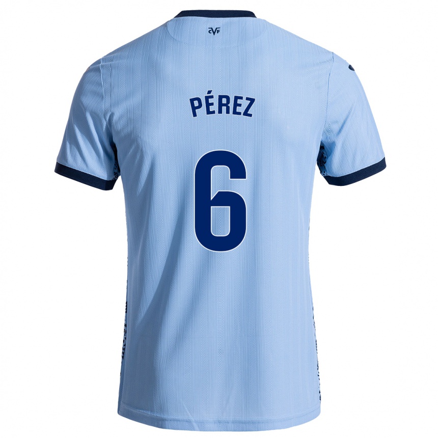 Niño Fútbol Camiseta Hugo Pérez #6 Azul Cielo 2ª Equipación 2024/25 Argentina