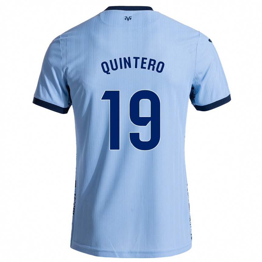 Niño Fútbol Camiseta Luis Quintero #19 Azul Cielo 2ª Equipación 2024/25 Argentina