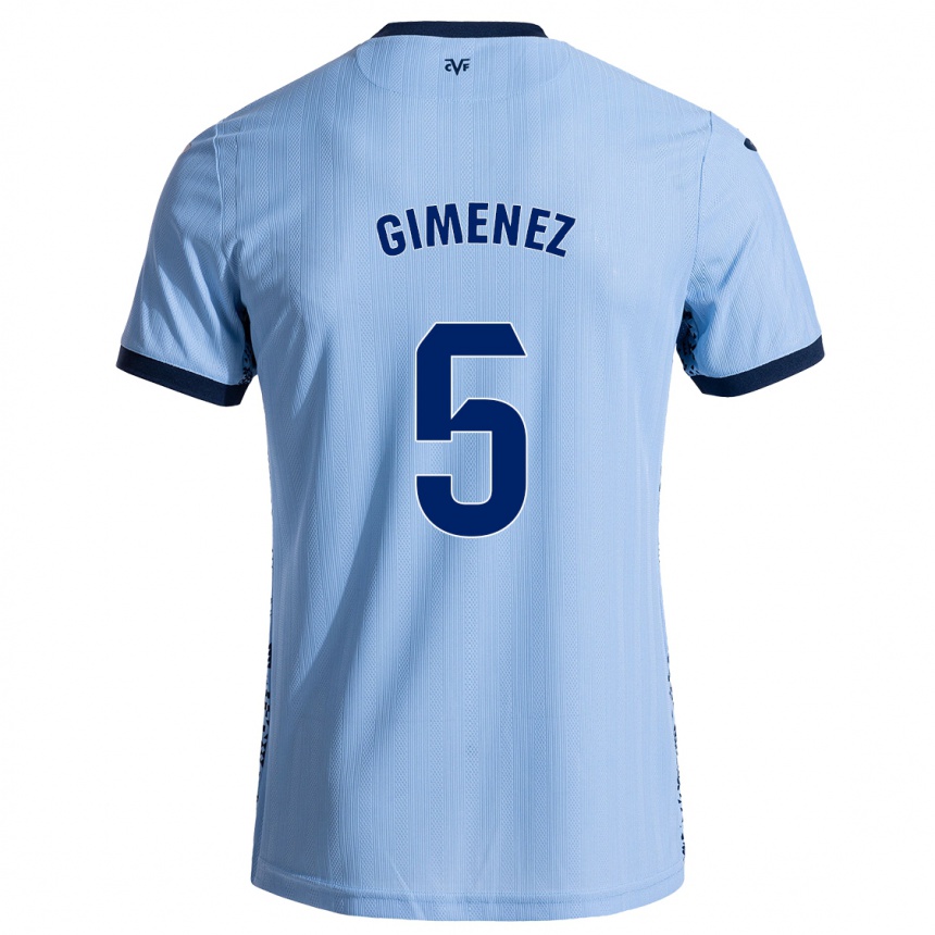 Niño Fútbol Camiseta Yenifer Giménez #5 Azul Cielo 2ª Equipación 2024/25 Argentina