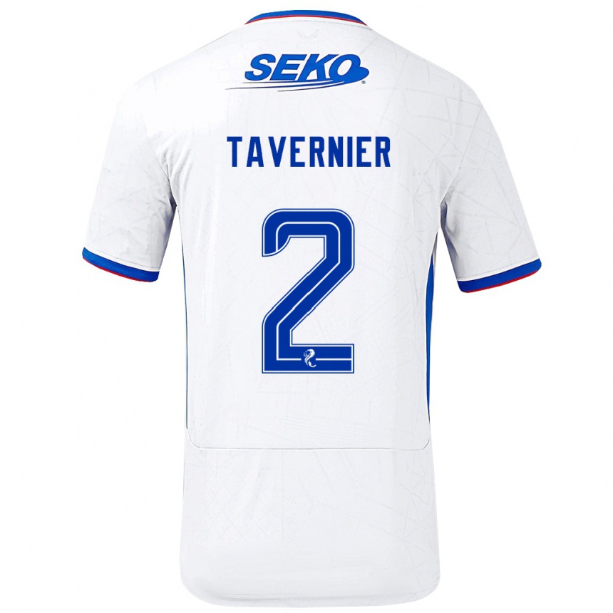 Niño Fútbol Camiseta James Tavernier #2 Blanco Azul 2ª Equipación 2024/25 Argentina