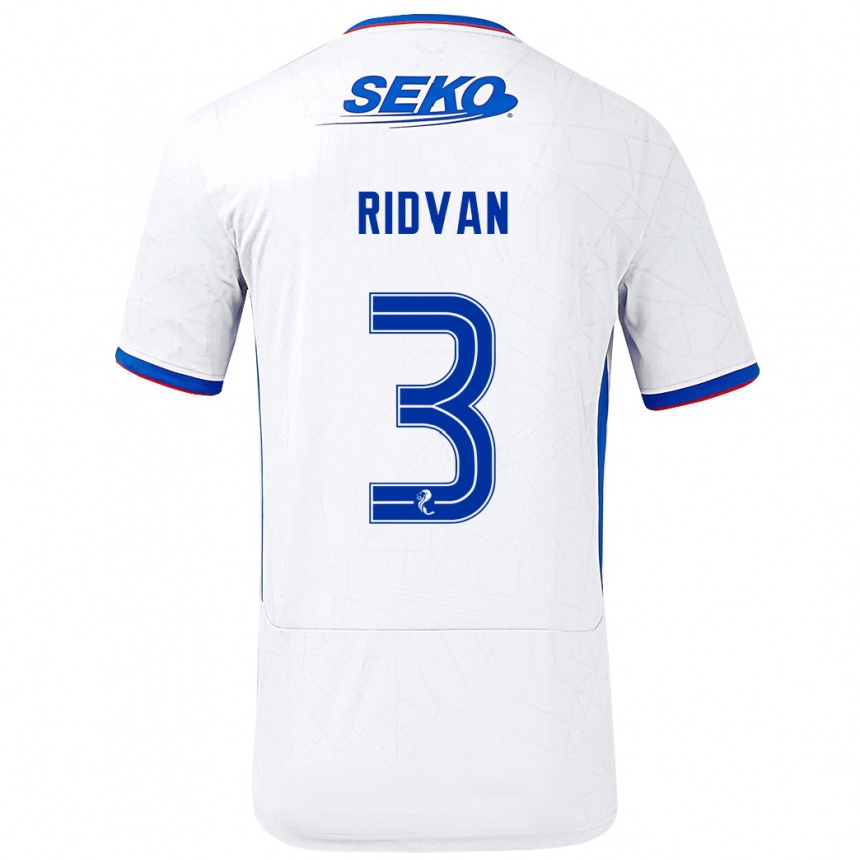 Niño Fútbol Camiseta Rıdvan Yılmaz #3 Blanco Azul 2ª Equipación 2024/25 Argentina