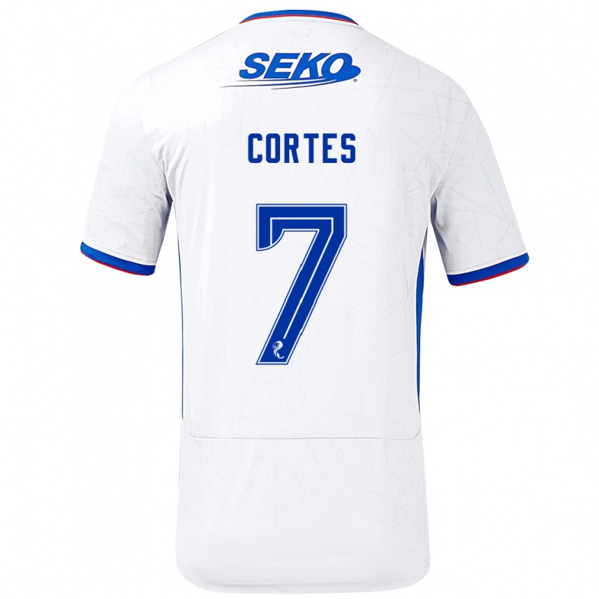 Niño Fútbol Camiseta Óscar Cortés #7 Blanco Azul 2ª Equipación 2024/25 Argentina